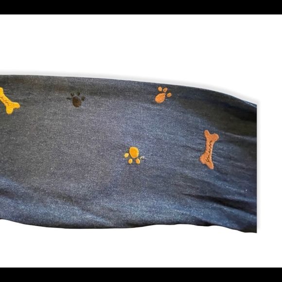 Quacker Factory Fido Dog Blue Denim Rhinestone Beads Button Up Shirt - Picture 8 of 10